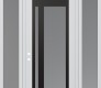 Modern Steel Front Door Diamond C15 68" x 96" white/white frosted Glass Panel black RHI with 2 Sidelites and Transom frosted Glass