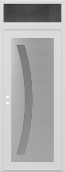 Diamond C4 36" x 96" white/white frosted Glass Panel stainless steel RHI with Transom mirrored Glass