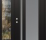Modern Steel Front Door Diamond C15 52" x 80" black/white frosted Glass Panel black RHI with Sidelite clear Glass
