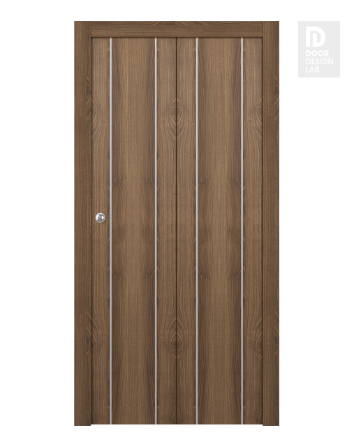 Optima 2U Pecan Nutwood Bi-folding doors