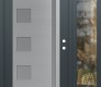 Modern Steel Front Door Diamond C3 50" x 80" anthracite/anthracite frosted Glass Panel stainless steel LHI with Sidelite clear Glass