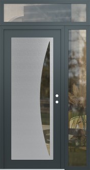 Diamond C13 48" x 96" anthracite/anthracite clear Glass Panel stainless steel LHI with Sidelite and Transom clear Glass