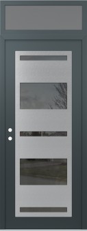 Diamond C10 36" x 96" anthracite/anthracite mirrored Glass Panel stainless steel RHI with Transom frosted Glass