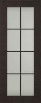 NDOOR SLAB AVANTI 8 LITE VETRO BLACK APRICOT 18" X 84" X 1 3/4" TEMPERED FROSTED GLASS