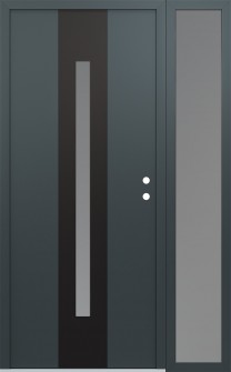 DIAMOND A2 50" X 80" ANTHRACITE/ANTHRACITE FROSTED GLASS PANEL BLACK LHI WITH SIDELITE FROSTED GLASS