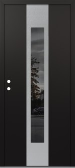 DIAMOND A1 36" X 80" BLACK/BLACK MIRRORED GLASS PANEL STAINLESS STEEL RHI