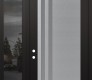 Modern Steel Front Door Diamond C6 48" x 96" black/white frosted Glass Panel stainless steel RHI with Sidelite and Transom mirrored Glass