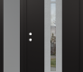 DIAMOND A5 52" X 80" BLACK/BLACK CLEAR GLASS PANEL STAINLESS STEEL LHI WITH SIDELITE FROSTED GLASS