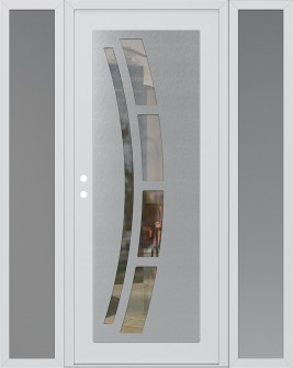 Diamond C12 68" x 80" white/white clear Glass Panel stainless steel RHI with 2 Sidelites frosted Glass