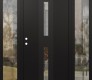 Modern Steel Front Door DIAMOND A6 68" X 80" BLACK/BLACK CLEAR GLASS PANEL BLACK RHI WITH 2 SIDELITES CLEAR GLASS