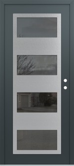 Diamond C2 36" x 80" anthracite/anthracite mirrored Glass Panel stainless steel LHI