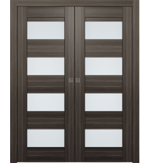 Della Vetro Gray Oak Double pocket doors