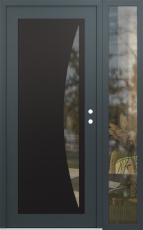 Diamond C13 50" x 80" anthracite/anthracite clear Glass Panel black LHI with Sidelite clear Glass