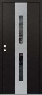 DIAMOND A6 36" X 80" BLACK/BLACK MIRRORED GLASS PANEL STAINLESS STEEL RHI