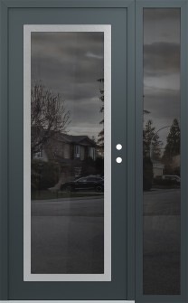 Diamond C1 50" x 80" anthracite/anthracite mirrored Glass Panel stainless steel LHI with Sidelite mirrored Glass