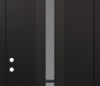 Modern Steel Front Door DIAMOND A3 36" X 96" BLACK/WHITE FROSTED GLASS PANEL BLACK RHI WITH TRANSOM MIRRORED GLASS