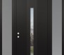 DIAMOND A2 64" X 96" BLACK/BLACK CLEAR GLASS PANEL BLACK LHI WITH 2 SIDELITES AND TRANSOM FROSTED GLASS