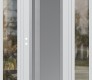 Modern Steel Front Door Diamond C15 68" x 80" white/white frosted Glass Panel stainless steel RHI with 2 Sidelites clear Glass