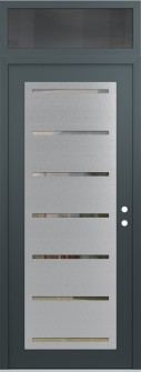 Diamond C11 36" x 96" anthracite/anthracite clear Glass Panel stainless steel LHI with Transom mirrored Glass