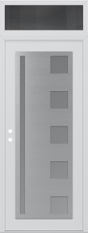 Diamond C3 36" x 96" white/white frosted Glass Panel stainless steel RHI with Transom mirrored Glass