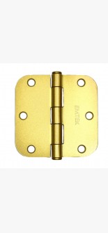 3 1/2" X 3 1/2" RESIDENTIAL DUTY HINGE WITH 5/8" RADIUS CORNERS 91033 US4 (SATIN BRASS)