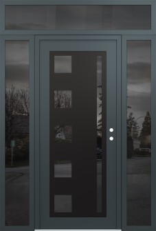 Diamond C3 68" x 96" anthracite/anthracite mirrored Glass Panel black LHI with 2 Sidelites and Transom mirrored Glass