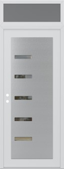 Diamond C8 36" x 96" white/white clear Glass Panel stainless steel RHI with Transom frosted Glass