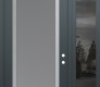 Modern Steel Front Door Diamond C1 50" x 96" anthracite/anthracite frosted Glass Panel stainless steel LHI with Sidelite and Transom mirrored Glass