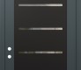 Modern Steel Front Door Diamond C11 36" x 96" anthracite/anthracite clear Glass Panel black RHI with Transom mirrored Glass