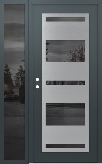 Diamond C10 50" x 80" anthracite/anthracite mirrored Glass Panel stainless steel RHI with Sidelite mirrored Glass