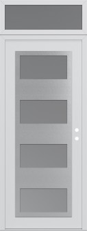 Diamond C2 36" x 96" white/white frosted Glass Panel stainless steel LHI with Transom frosted Glass