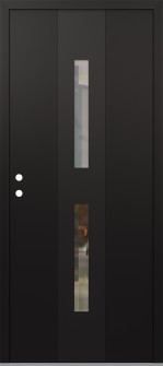 DIAMOND A6 36" X 80" BLACK/BLACK CLEAR GLASS PANEL BLACK RHI