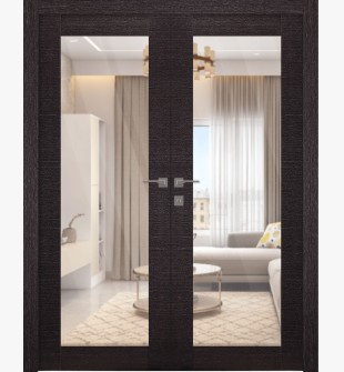Avanti 207 Clear Vetro Black Apricot Double doors