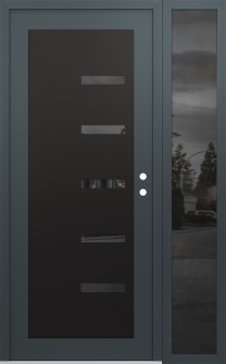 Diamond C8 52" x 80" anthracite/anthracite mirrored Glass Panel black LHI with Sidelite mirrored Glass