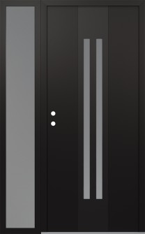 DIAMOND A8 48" X 80" BLACK/WHITE FROSTED GLASS PANEL BLACK RHI WITH SIDELITE FROSTED GLASS