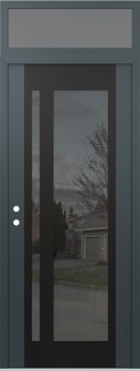 Diamond C15 36" x 96" anthracite/anthracite mirrored Glass Panel black RHI with Transom frosted Glass