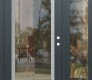 Modern Steel Front Door Diamond C1 50" x 80" anthracite/anthracite clear Glass Panel stainless steel LHI with Sidelite clear Glass
