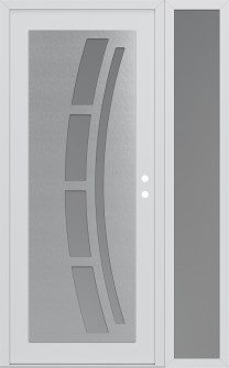 Diamond C12 52" x 80" white/white frosted Glass Panel stainless steel LHI with Sidelite frosted Glass