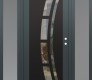 Modern Steel Front Door Diamond C12 68" x 80" anthracite/anthracite clear Glass Panel black LHI with 2 Sidelites frosted Glass
