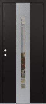 DIAMOND A4 36" X 80" BLACK/BLACK CLEAR GLASS PANEL STAINLESS STEEL RHI