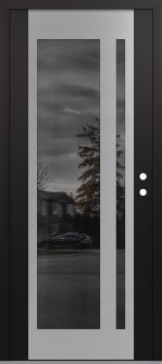 Diamond C15 36" x 80" black/black mirrored Glass Panel stainless steel LHI