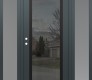 Modern Steel Front Door Diamond C1 64" x 80" anthracite/anthracite mirrored Glass Panel black RHI with 2 Sidelites frosted Glass