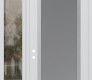 Modern Steel Front Door Diamond C1 52" x 96" white/white frosted Glass Panel stainless steel RHI with Sidelite and Transom clear Glass