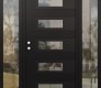Modern Steel Front Door Diamond D3 60" x 80" black/black clear Glass Panel black RHI with 2 Sidelites clear Glass