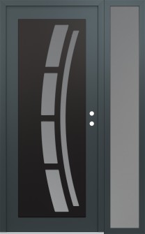 Diamond C12 50" x 80" anthracite/anthracite frosted Glass Panel black LHI with Sidelite frosted Glass