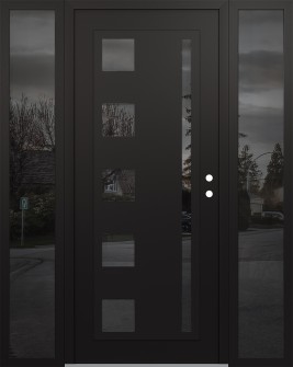 Diamond C3 60" x 80" black/black mirrored Glass Panel black LHI with 2 Sidelites mirrored Glass