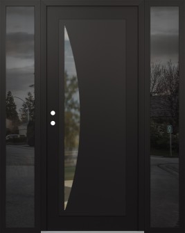 Diamond C13 60" x 80" black/black clear Glass Panel black RHI with 2 Sidelites mirrored Glass