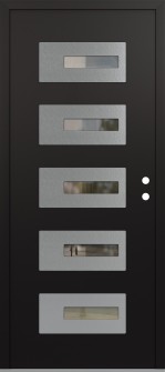 Diamond D6 36" x 80" black/black clear Glass Panel stainless steel LHI