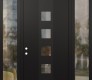 Modern Steel Front Door DIAMOND A13 64" X 96" BLACK/BLACK CLEAR GLASS PANEL BLACK RHI WITH 2 SIDELITES AND TRANSOM CLEAR GLASS