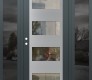 Modern Steel Front Door Diamond C2 60" x 80" anthracite/anthracite clear Glass Panel stainless steel RHI with 2 Sidelites mirrored Glass